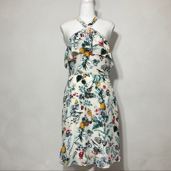Banana Republic Dresses & Skirts - Banana Republic Boho Floral Birds Halter Dress 4